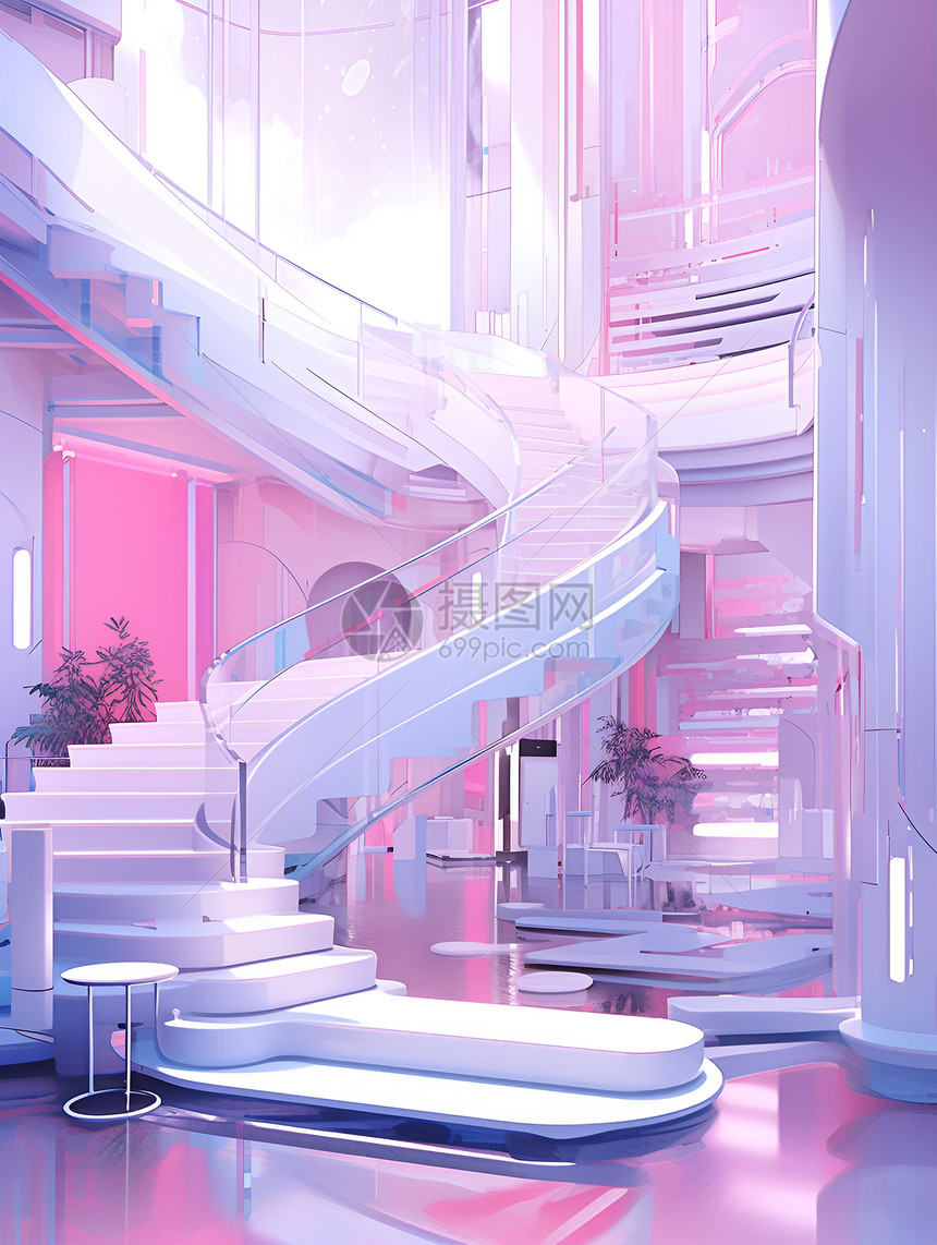 抽象建筑楼梯图片