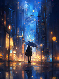 雨中的人雨中打伞的人插画