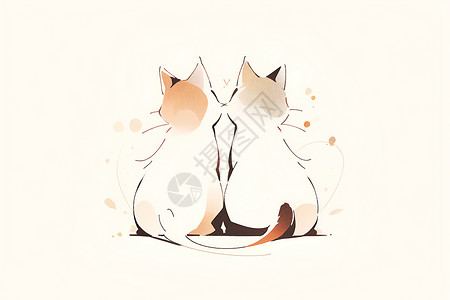 双猫共恋背景图片