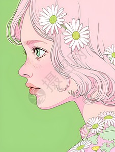 花仙女插图背景图片