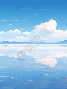 盐湖之美背景图片