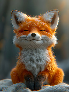 小狐狸闭着眼睛背景图片