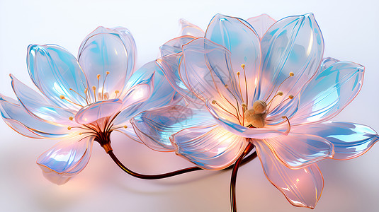 多彩透明花朵背景图片