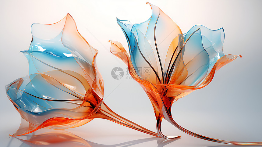 玻璃材质的花朵图片