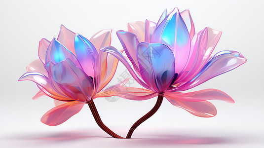 梦幻水晶材质花朵背景图片