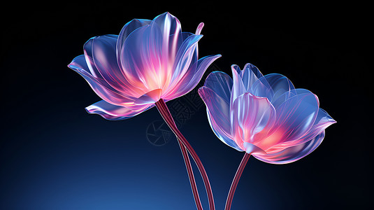 透明发光的花朵背景图片