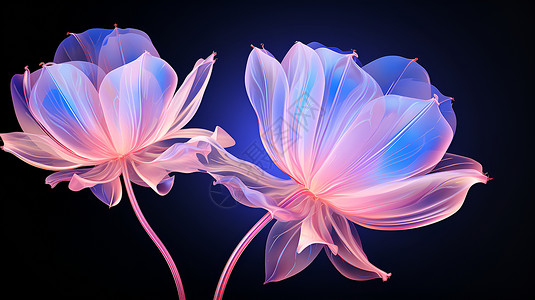透明发光的水晶花背景图片