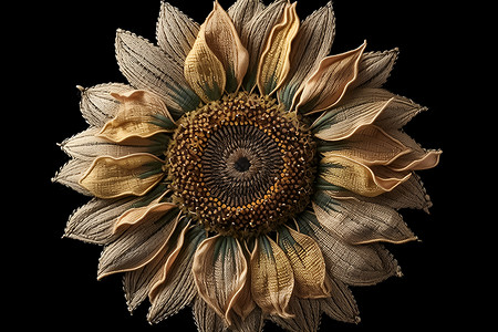 绚烂太阳花的刺绣作品背景图片