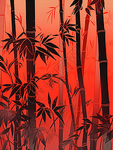 竹子的艺术画作背景图片