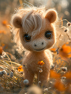 毛毡玩具小马背景图片