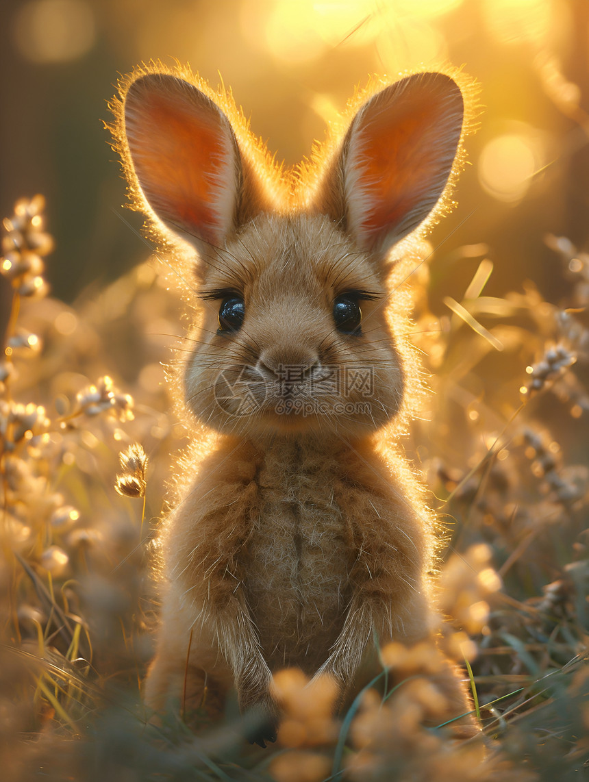 草丛中的小兔子图片