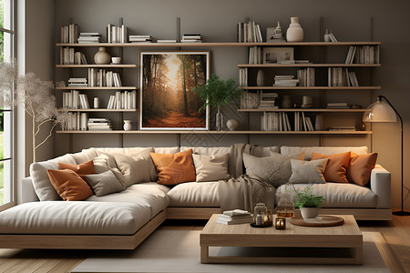 柔和色调的客厅设计图片