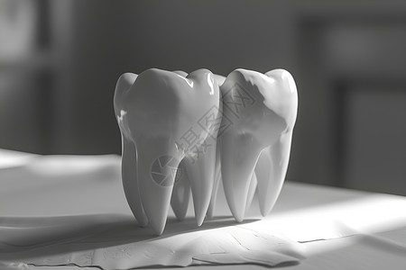 设计的牙科牙齿模型背景图片