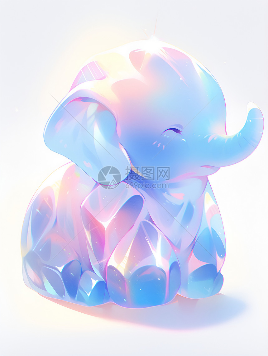 可爱的水晶大象图片