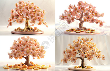 泡桐花树三维立体的花树设计图片