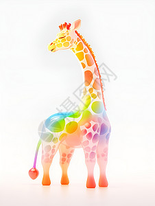插画的透明长颈鹿背景图片