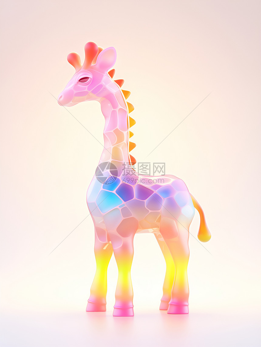 彩色的透明长颈鹿图片