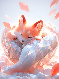 彩色的睡觉狐狸背景图片