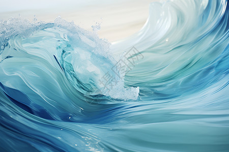 海洋中宁静的冲浪插画背景图片