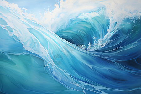 海洋中的冲浪绘画背景图片
