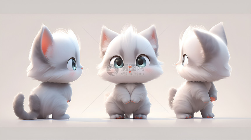 三只小小的奶猫图片