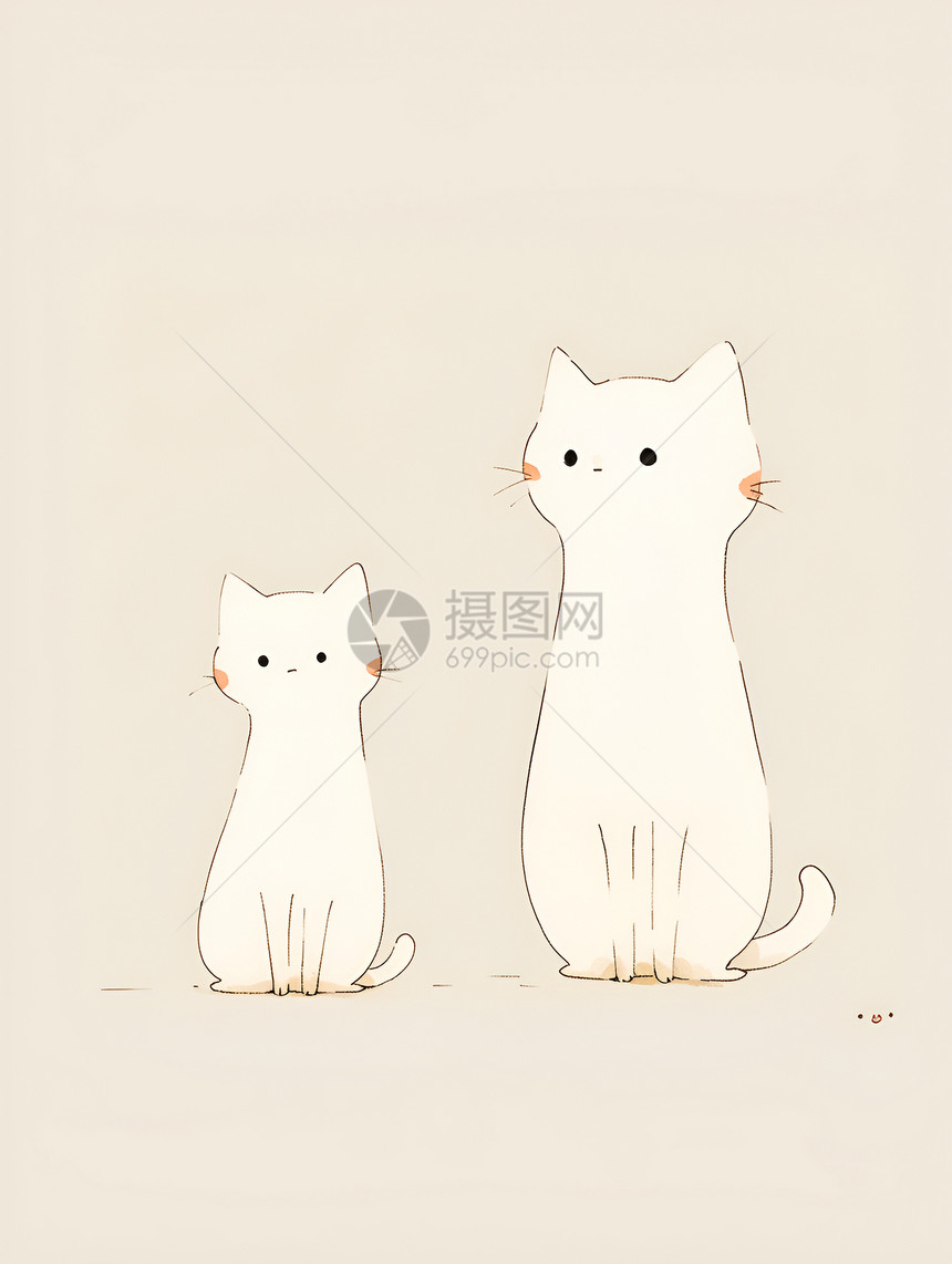 设计可爱的猫咪插画图片