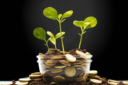 绿色金币素材金融增长的象征设计图片