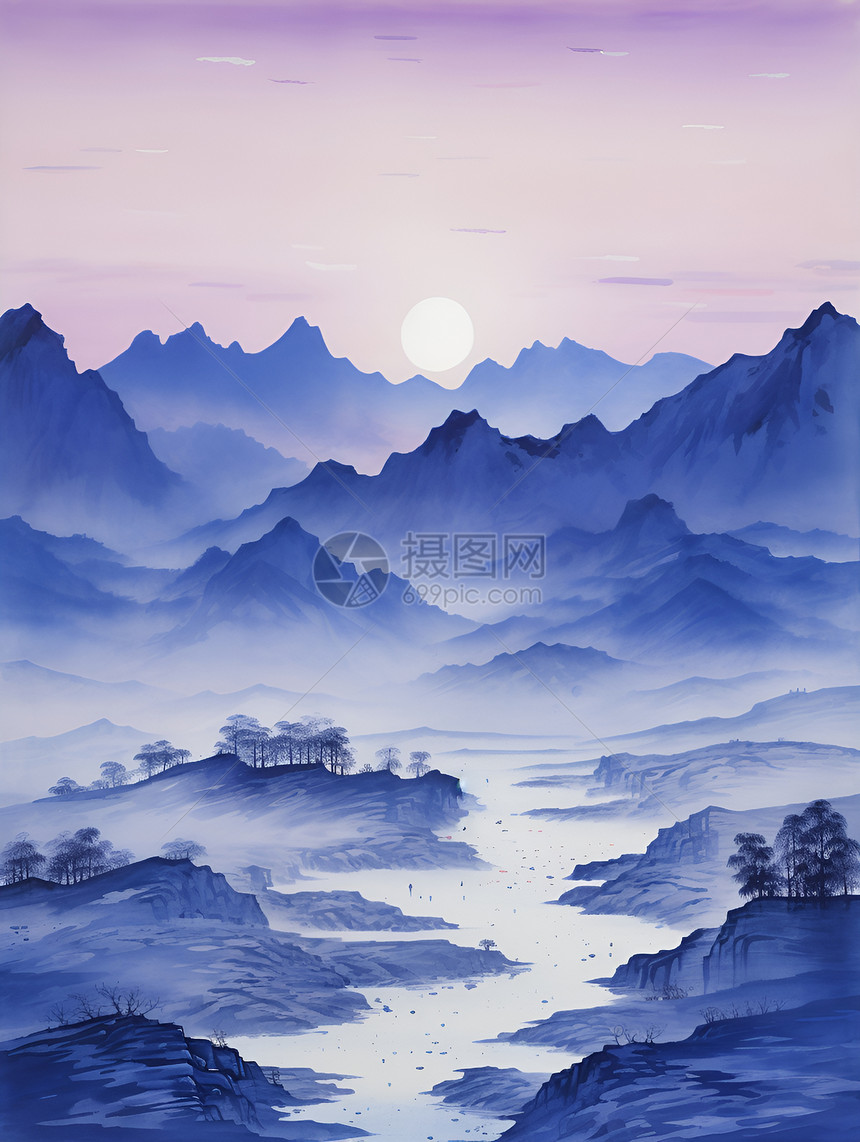 禅意山水风景图片