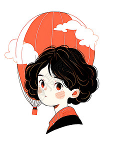 气球梦幻少女背景图片