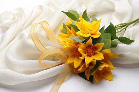 盛开的太阳花花束背景图片