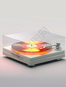 音乐盒子玻璃外壳的唱片机设计图片