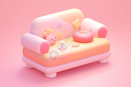 绵软的沙发粉色绵软高清图片