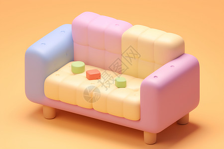 粉色沙发迷你的沙发插画
