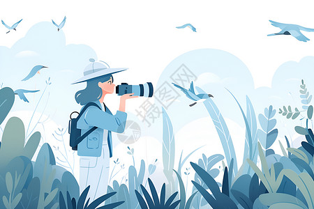 观鸟湿地观鸟之日插画