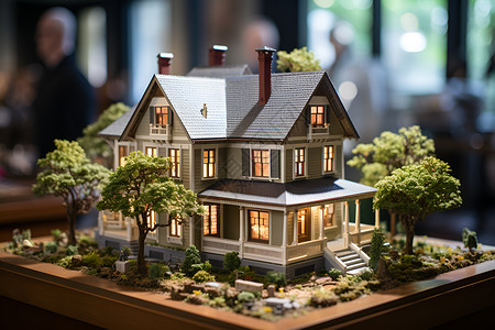 迷人的别墅模型背景图片