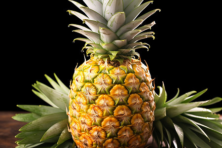 新鲜可口的热带菠萝背景图片