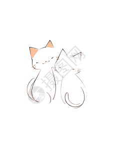 动物线优雅简洁猫咪插画插画