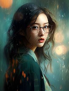 雨中的少女背景图片