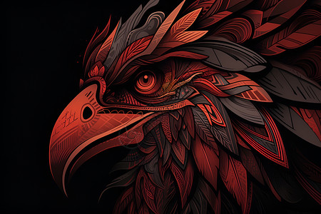 红色的秃鹰鸟类背景图片
