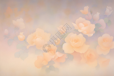 设计的梦幻花朵插画背景图片