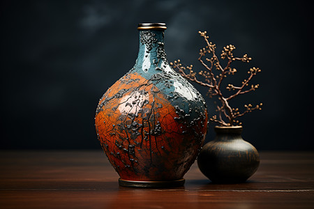 陶瓷瓶上的图案背景图片