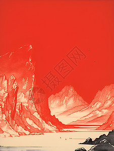 红云山脉背景图片