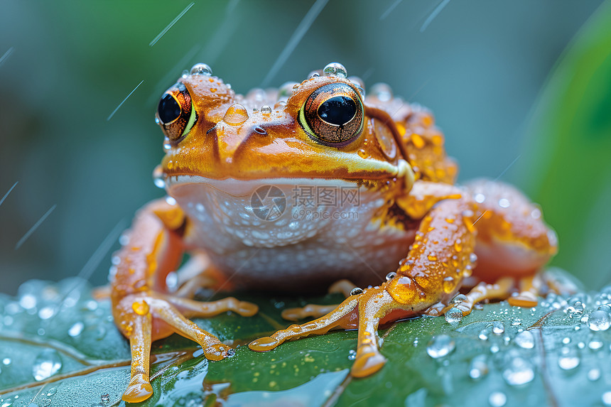 雨中的青蛙图片