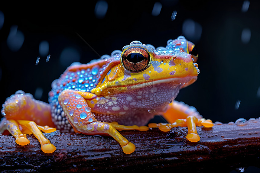 一只多彩青蛙图片