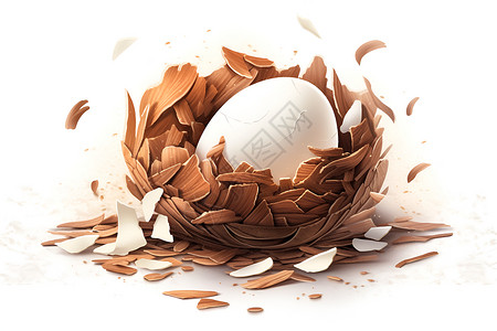 碎巧克力椰子碎鸟巢甜品插画