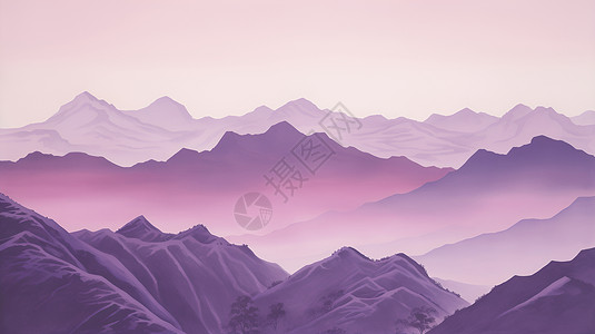 壮丽的紫色山峰背景图片