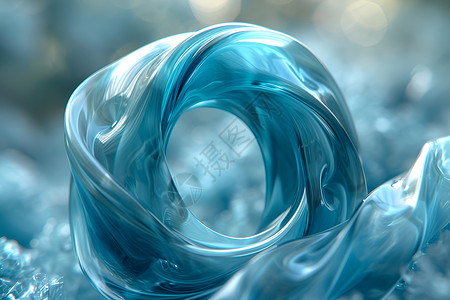 蓝色的塑胶感漩涡背景图片