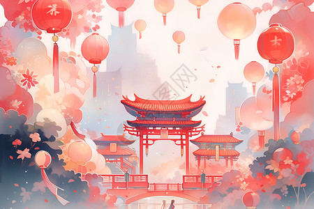 迷人的中国新年背景图片