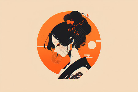 日式美人背景图片