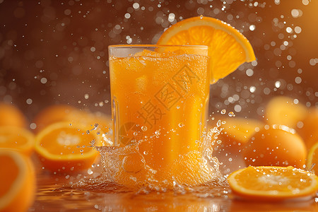 甜蜜清凉橙汁背景图片